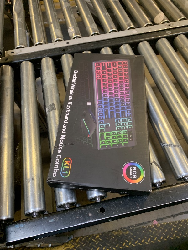 Photo 1 of Wireless Keyboard and Mouse Combo, RGB Backlit, Rechargeable & Light Up Letters, Full-Size, Soft Typing, Sleep Mode, 2.4GHz Quiet Keyboard Set for Mac, Windows, Laptop, PC, Trueque (Pink)