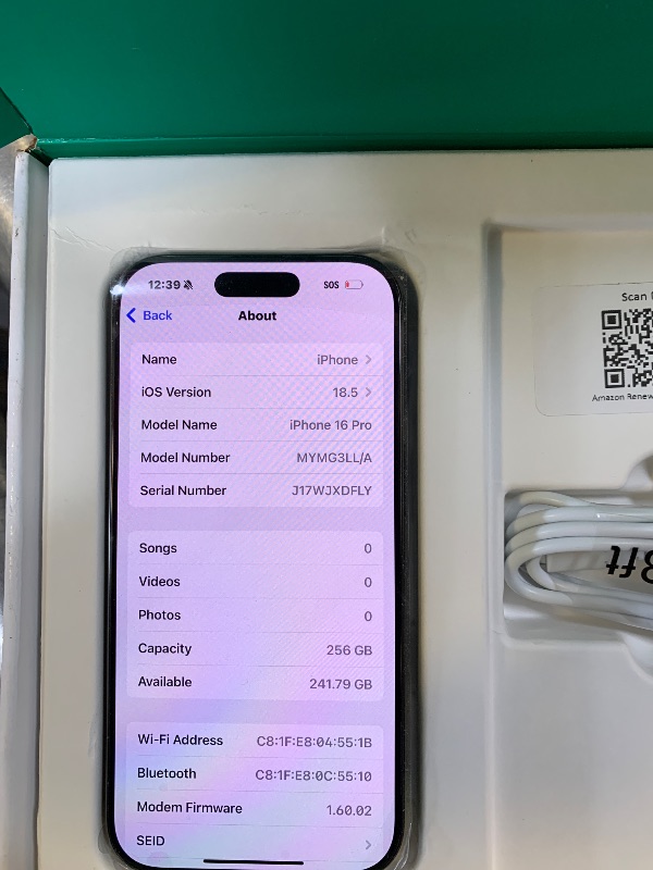 Photo 1 of Apple iPhone 16 Pro, US Version, 256GB, Black Titanium - Unlocked (Renewed Premium)