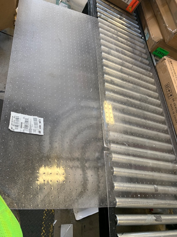 Photo 1 of Marvelux Thick Polycarbonate Office Chair Mat for High Pile Carpets, Large Heavy Duty Clear Rigid Rectangular Carpeted Floor Protector Mat for Plush Pile Carpets, 48” x 60”