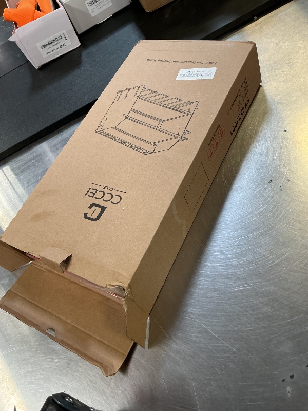 Photo 1 of CCCEI Modular Power Tool Organizer Wall Mount with Charging Station. Garage Drill Storage Shelf with Hooks, Heavy Duty Rack, Tool Battery Holder Built in 8 Outlet. Gift for Men. Red, 1 Pack.