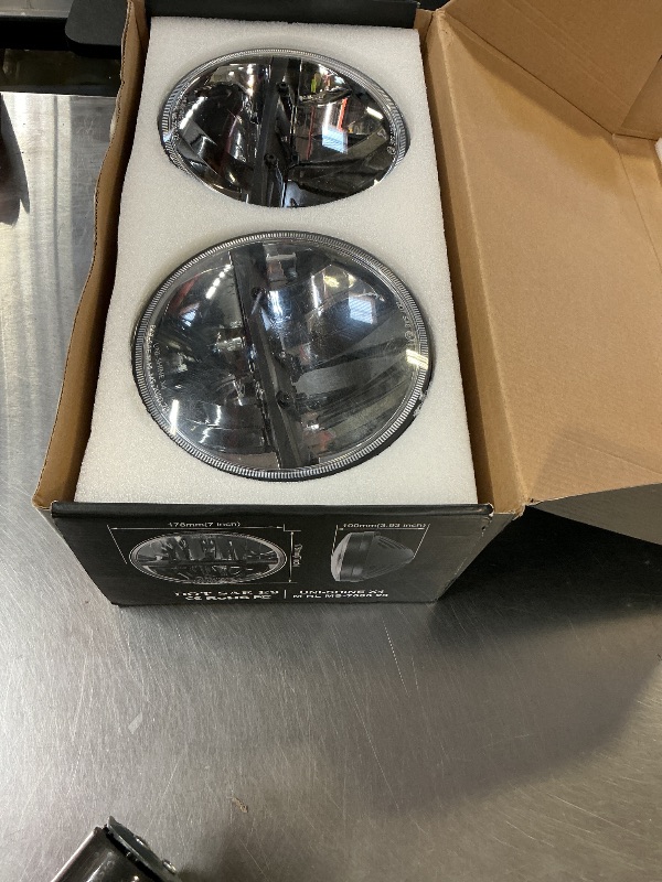 Photo 1 of UNI-SHINE 2PCS 7-Inch LED Headlights - DOT Approved, Hi/Lo Beam, Compatible with Jeep Wrangler, Chevy, and Miata - Plug and Play