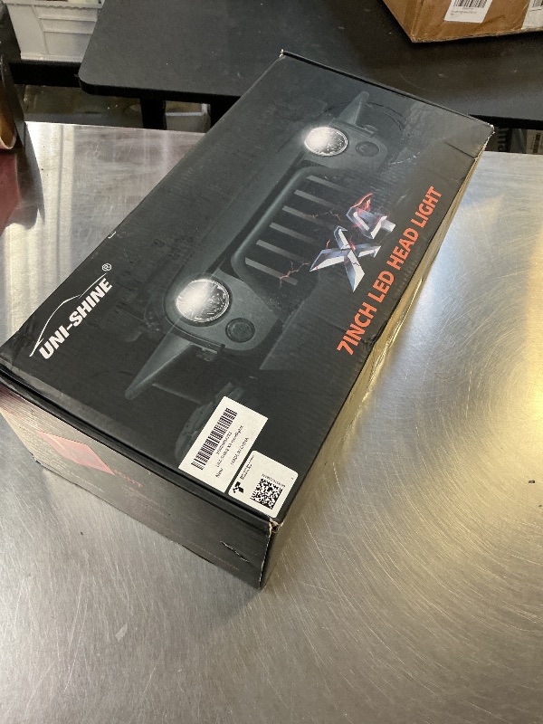 Photo 1 of UNI-SHINE 2PCS 7-Inch LED Headlights - DOT Approved, Hi/Lo Beam, Compatible with Jeep Wrangler, Chevy, and Miata - Plug and Play
