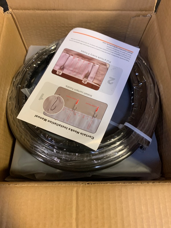 Photo 1 of LuminBarrier Room Divider Curtain Sets with Bendable Ceiling Track, 95% Blackout Total Privacy Ceiling Track Curtains Floor to Curtains Track Kits 12.5 ft Wide x 7 ft Tall, Dark Grey, 1 Panel