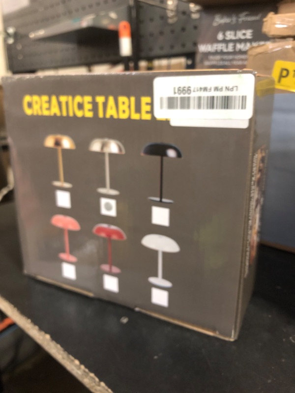 Photo 1 of JHWDHD Portable Mushroom Table Lamp with 5200mAh Battery, Cordless LED Night Light with Stepless Dimming, 3 Color Modes & Adjustable Height for Bedroom, Patio, Bar Decor and Coffee Shop (Silver-Tall)