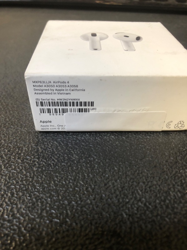 Photo 1 of Apple AirPods 4 Wireless Earbuds, Bluetooth Headphones, Personalized Spatial Audio, Sweat and Water Resistant, USB-C Charging Case, H2 Chip, Up to 30 Hours of Battery Life, Effortless Setup for iPhone