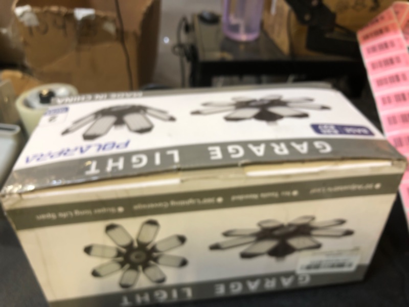 Photo 1 of POLARPRA LED Garage Light - 2Pack Bright 50000LM Garage Lights Ceiling Led w/ 8 Deformable Panels 6500K Led Light Bulb Srew in E26/E27 Socket with Adjustable Center Spotlight for Barn Workshop Attic