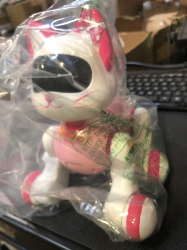 Photo 1 of STEMTRON Programmable Remote Control Robot Cat Dog for Kids, Interactive Robotic Cat, Robo Cat, RC Robot with Touch Sensing, LED Eyes, Dance & Music, Sticker (White)