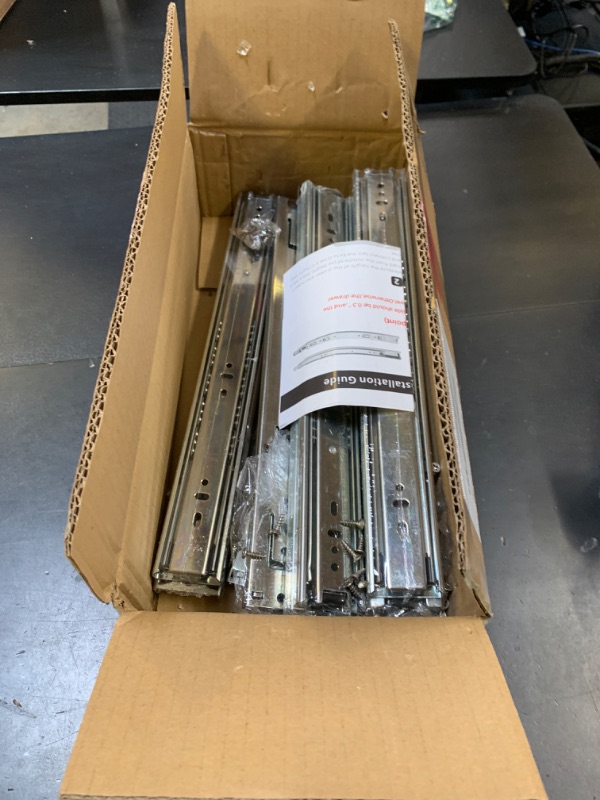 Photo 1 of 10 Pairs of 14 Inch Hardware 3-Section Full Extension Ball Bearing Side Mount Drawer Slides,100 LB Capacity Drawer Slide