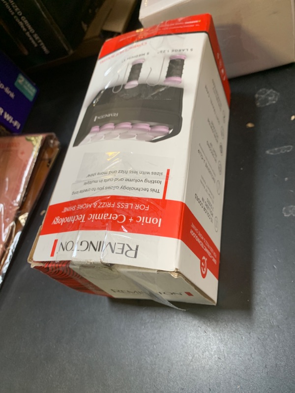 Photo 1 of Remington Compact Ceramic Dual Voltage Hot Rollers for Long and Short Hair, Hair Setters, Hair Curlers, 1-1 ¼" Purple/Black, 10 Piece Set