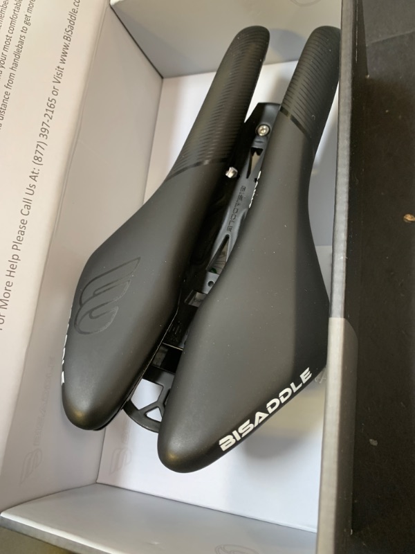 Photo 1 of BiSaddle Saint Short Nose Bicycle Saddle, Adjustable Sit Bone Width, Black with Titanium Rails, Pain-Free, Custom Fit Comfort
