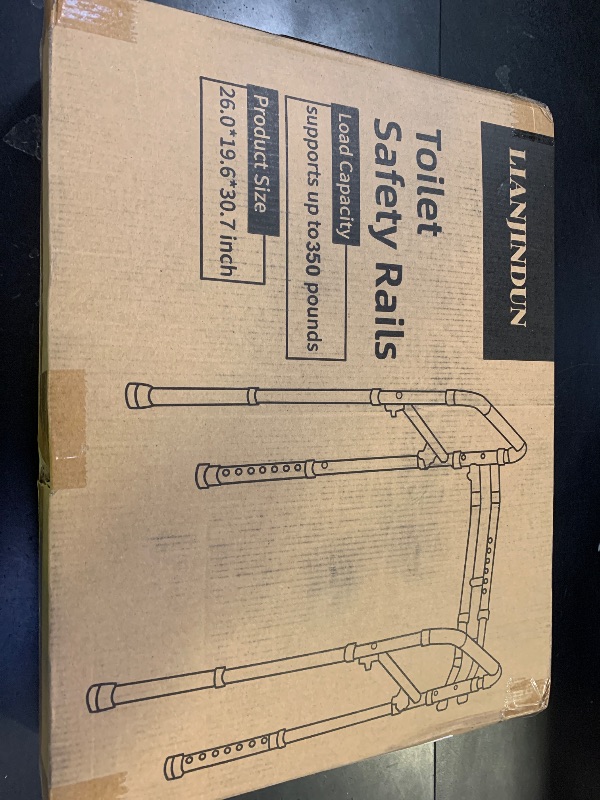 Photo 1 of Lianjindun Toilet Safety Rails, Adjustable Toilet Frame for Elderly, Seniors, Handicap & Disabled, Foldable Handicap Toilet Handles Fit Any Toilets (300 LB)