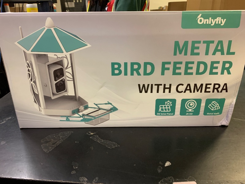 Photo 1 of Bird Feeder with Camera - All-Metal Chewproof Smart Camera Bird Feeder Solar Powered, 2K Live Stream for Outdoor?AI Identify Auto Capture Videos, Weatherproof Heavy Duty, Gifts for Mom Dad