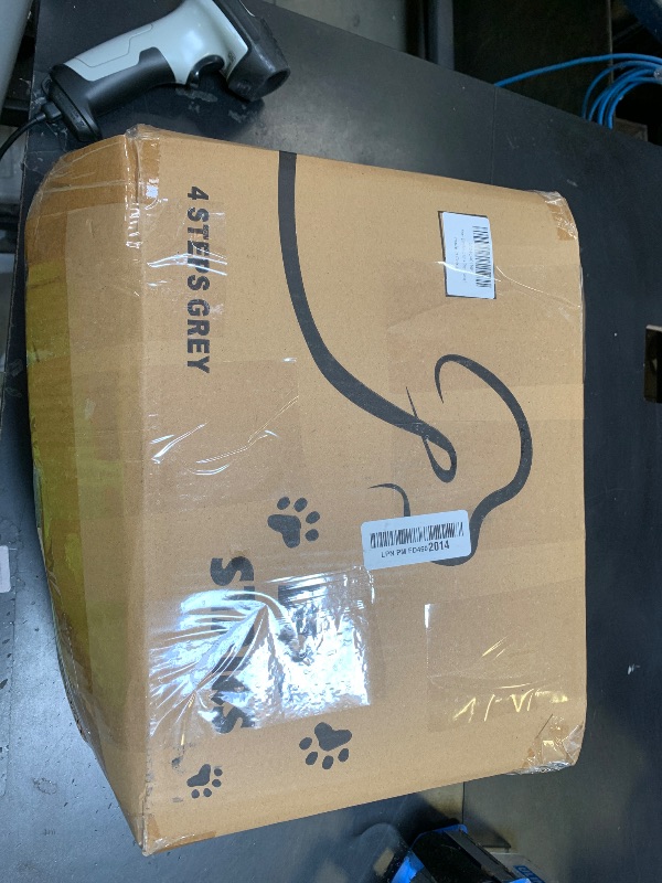 Photo 1 of Aodisman Dog Steps for Bed, 4-Step Dog Stairs Ramp for Small Dogs and Cats, Indoor Non-Slip Pet Stairs Suitable for Older, Short-Legged, and Puppy Dogs to Climb onto High Beds and Couch, 17.4" H,Grey