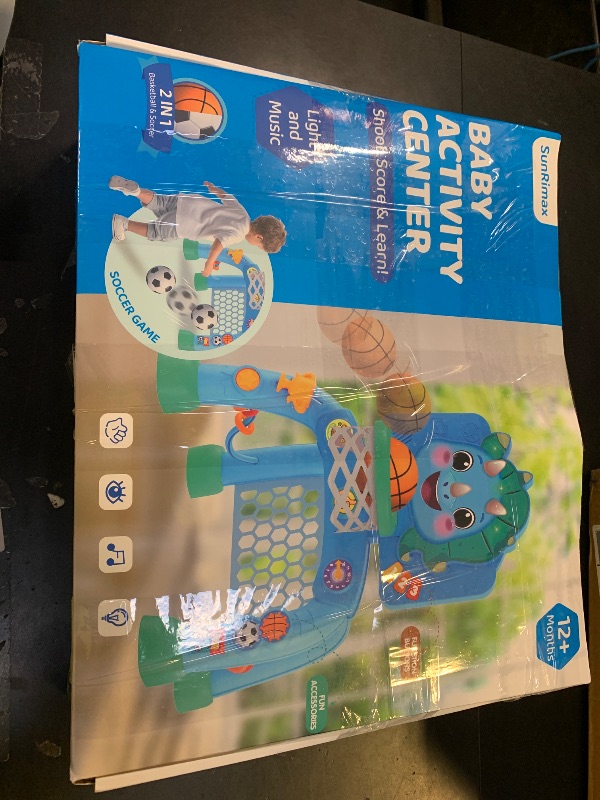 View 2 of ******MISSING PARTS*****
SunRiMax Toddler Basketball Hoop&Soccer Goal,Toys for 1 2 3 Year Old Boys,1+ Year Old Boy Gift 1st Birthday Chirstmas,Dinosaur Baby Sports Toy with Light Sound Music,12-18 Months Baby Activity Center