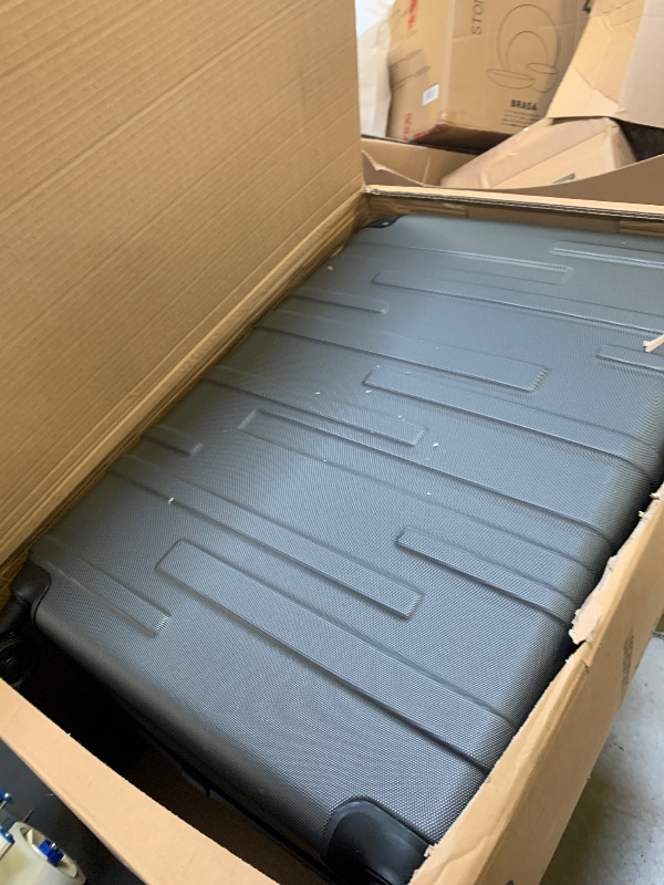 Photo 1 of Coolife Hardside Checked Luggage with TSA Lock, Spinner Wheels, Telescopic Handle, Lightweight Suitcase (Grey, L(28in))