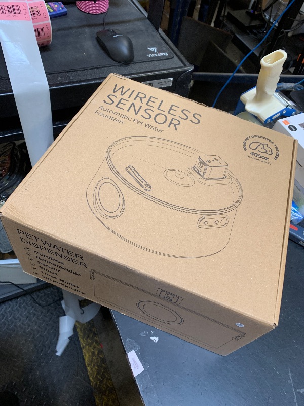 Photo 1 of 12L/ 3.4Gal Wireless Automatic Dog Water Fountain for Large Dogs?Stainless Steel 3 Modes Dog Fountain Water Bowl Dispenser, Multi Large Pet Water Fountain Ultra Quiet & Multi-Filteration