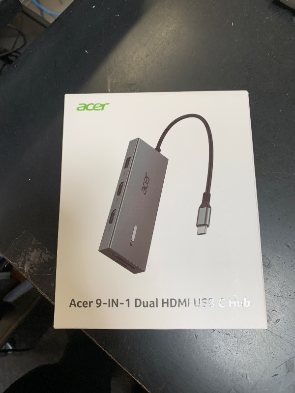 Photo 1 of Acer USB C Docking Station Dual Monitor with 2 HDMI, 9-in-1 Laptop Docking Station with 4K@60Hz HDMI, USB A&C 3.0, SD/Micro SD, 100W PD, USB C Dock Compatible with Acer/Dell XPS/HP/Mac/Surface etc