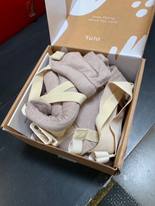 Photo 1 of Baby Tula Linen Panel Free-to-Grow Baby Carrier - Adjustable, Comfortable, Newborn to Toddler Carrier - Ergonomic Fit for 7lbs to 45lbs - Plant-Based Fabric - Back & Front Carry Options - Sand (Tan)