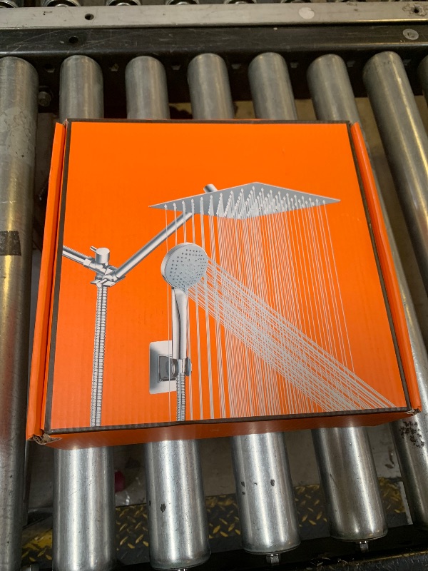 Photo 1 of 10 inch Rain Shower Head with Handheld Spray Stainless Steel, High Pressure Square Rainfall Showerhead Combo with 6 Handheld Sprayer, Detachable Shower Heads Waterfall Shower for Bathtub