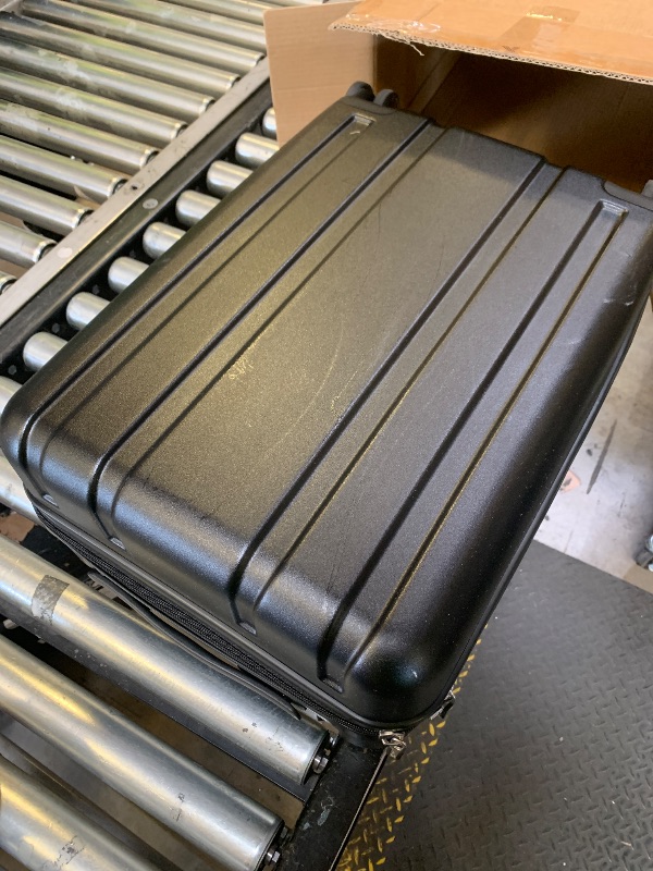 Photo 1 of Carry On Luggage 22x14x9 Airline Approved, L2 100% PC Hard Shell Travel Suitcase with Smooth Spinner Wheels, TSA Lock (EX-Core, Black, 20 Inch, 40L)