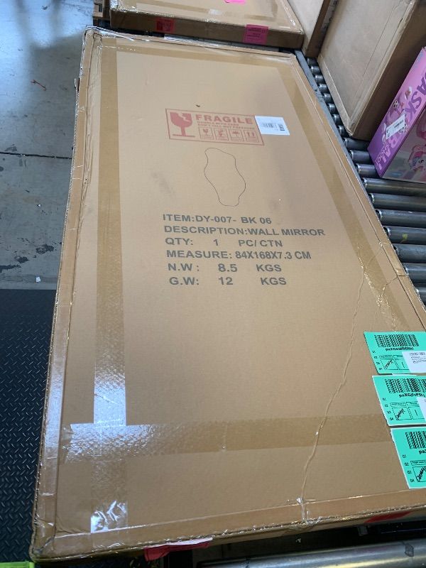 Photo 1 of DAOYIJIAJU Large Irregular Mirror, 63"x30" Asymmetrical ?Tempered Glass Mirrors Full Length, Abstract Frameless Wall Mirrors for Living Room Bathroom Bedroom Entryway Hallway, Horizontal Or Vertical