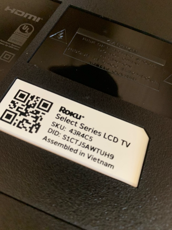 Photo 1 of Roku Smart TV 2025 – 43-Inch Select Series, 4K HDR TV – RokuTV with Enhanced Voice Remote – Flat Screen LED Television with Wi-Fi for Streaming Live Local News, Sports, Family Entertainment