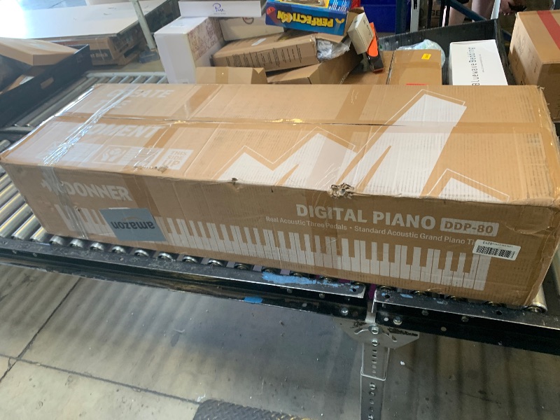 Photo 1 of Donner DDP-80 Digital Piano 88 Key Weighted Keyboard, Full-size Electric Piano for Beginners, with Sheet Music Stand, Triple Pedal, Power Adapter, Supports USB-MIDI Connecting, Retro Wood Color