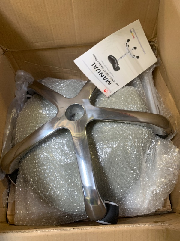 Photo 1 of Kaleurrier Saddle Stool Rolling Swivel Height Adjustable with Wheels,Heavy Duty Saddle Chair,Ergonomic Stool Chair for Hair Salon Lab Clinic Dental Massage Home Office Kitchen (Grey, Without Back)