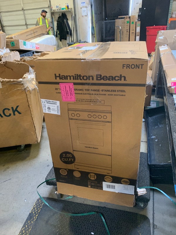 Photo 1 of Hamilton Beach 20” Electric Range and Oven with VitroCeramic Cooktop, Heavy-Duty Knobs, Inox Stainless Steel