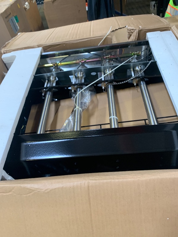 Photo 1 of Royal Gourmet 4-Burner Propane Gas Grill with Warming Rack, Outdoor BBQ Grill with 34,000 BTUs Output for Patio Garden Barbecue Grilling, Black & Silver