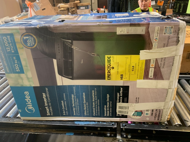 Photo 1 of Midea Duo 14,000 BTU (12,000 BTU SACC) High Efficiency Inverter, Ultra Quiet Portable Air Conditioner, Cools up to 550 Sq. Ft., Works with Alexa/Google Assistant, Includes Remote Control & Window Kit