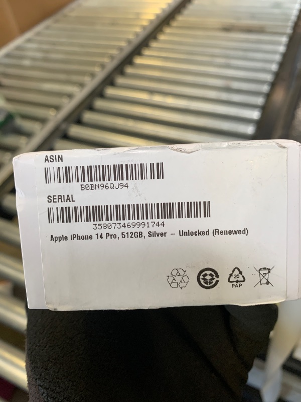 Photo 1 of Apple iPhone 14 Pro, 512GB, Silver - Unlocked (Renewed)
