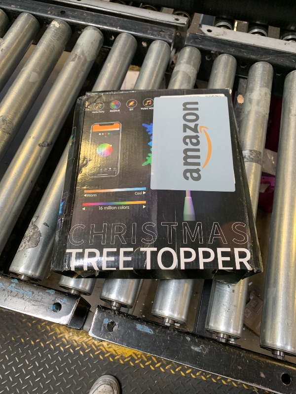 Photo 1 of 10” Smart Christmas Snowflake Tree Topper with 20 RGB Lights, DIY Colors Changing, Music Sync, Timer, for Xmas Tree Indoor Party Home Office Decoration