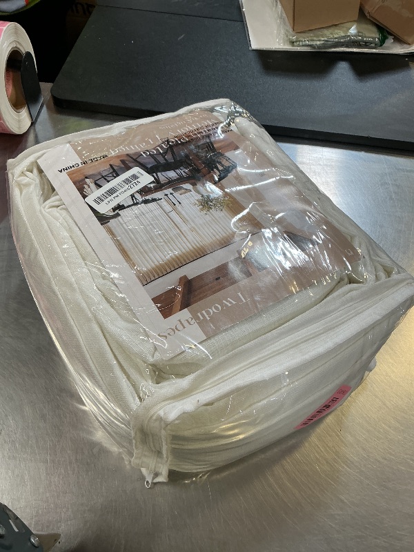 Photo 1 of Off White Patio Sliding Door Curtains 100 Width 102 Inches Long Pinch Pleated Curtain Drape with Hooks Rings Light Filtering Semi Sheer Extra Wide 100x102 Drapes Panel for Living Dining Room