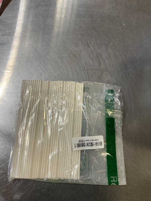 Photo 1 of 100 Pack 8 Inch White Lollipop Sticks,Long Paper Treat Sticks,White Paper Cake Pop Stick for Homemade Candy,Cupcake Toppers,Chocolate,Dessert (Dia 4mm)