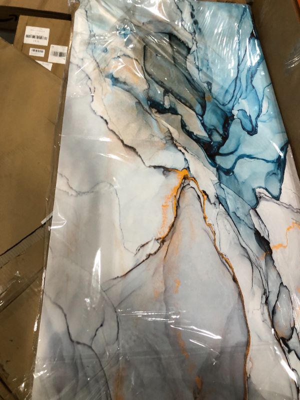 Photo 1 of ***MAJOR DAMAGE, VIEW IMAGES*** Abstract Modern Picture Wall Art: Blue Artwork Painting on Canvas for Office Living Room (45'' x 30'', Multiple Sizes)