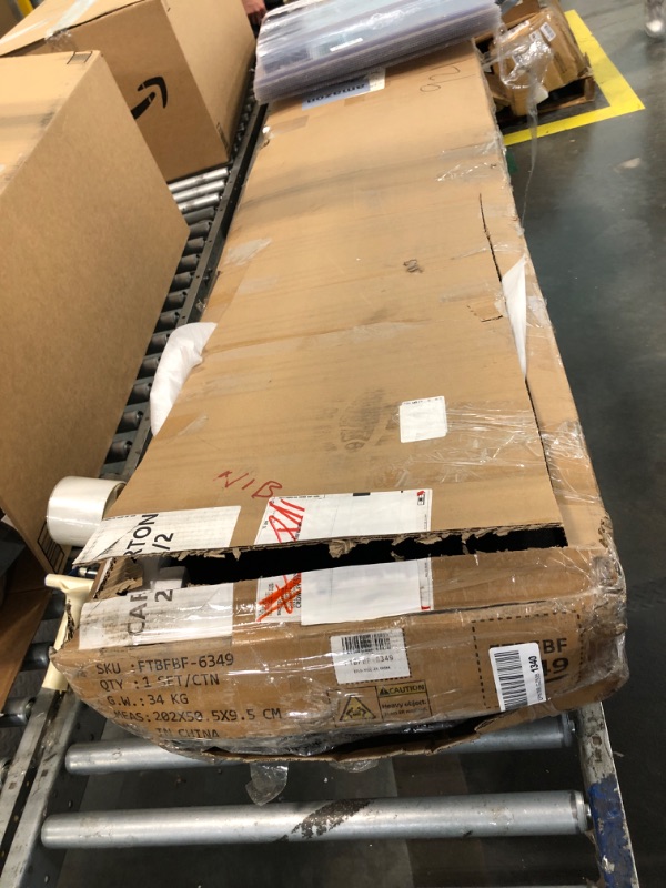 Photo 1 of *** PARTIAL SET ONLY BOX 2 OF 2 **** ***** MISSING BOX #1 ***** Queen Size Platform Bed Frame, Soft Fabric Headboard Bed Frame with Sturdy Wooden Slats – Modern & Noise Free, Fully Upholstered Mattress Foundation/Easy Assembly (Gray, Queen (U.S. Standard)