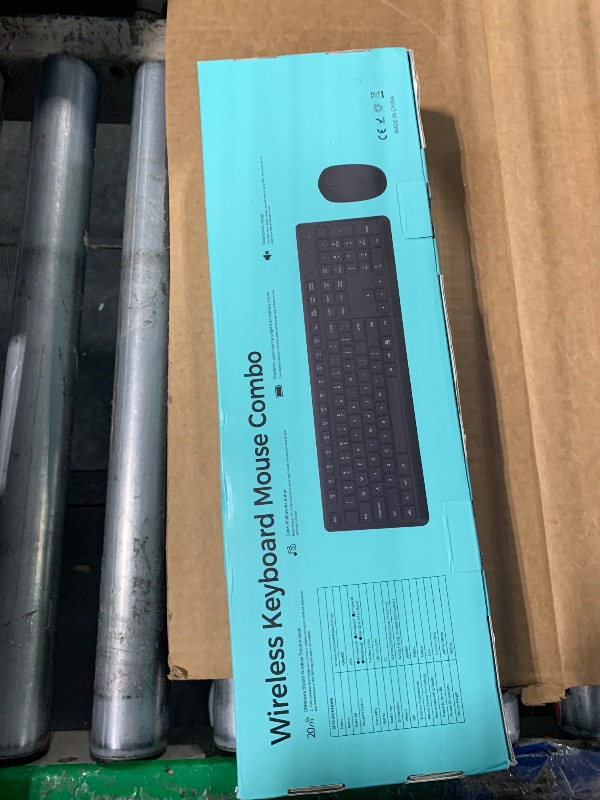 Photo 1 of ***MISSING USB*** Wireless Keyboard and Mouse Combo for Windows, 2.4G Full-Sized External Cordless Computer Keyboard Mouse Combo for Laptop PC Desktop Chrome Mac, Number Pad 1600 DPI Silent Mouse USB Receiver (White)