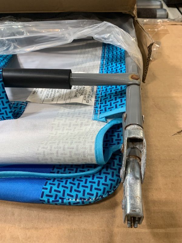 Photo 1 of ****NO RETURNS AND OR REFUNDS****RUSTED***Rio Beach Portable Lay Flat Folding Backpack Beach Lounge Chair with Backpack Straps and Storage Pouch, Blue Stripe