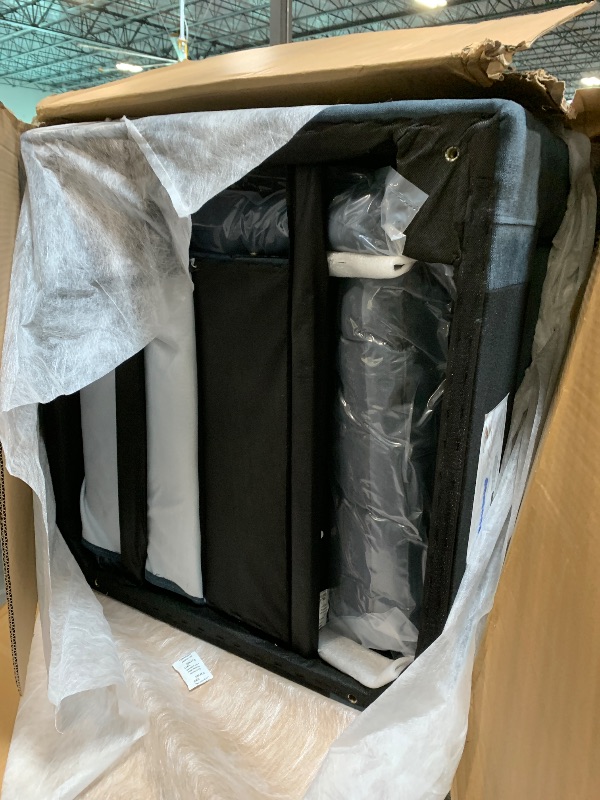 Photo 1 of ** SIMILAR** NO RETURNS ** FINAL SALE** HoRunzelin Convertible Sofa Bed with USB Ports, Cup Holders, Side Pockets, Swivel Phone Holder and 2 Pillows, Bella Fabric Loveseat Sleeper Pull Out Couch, Blue Grey