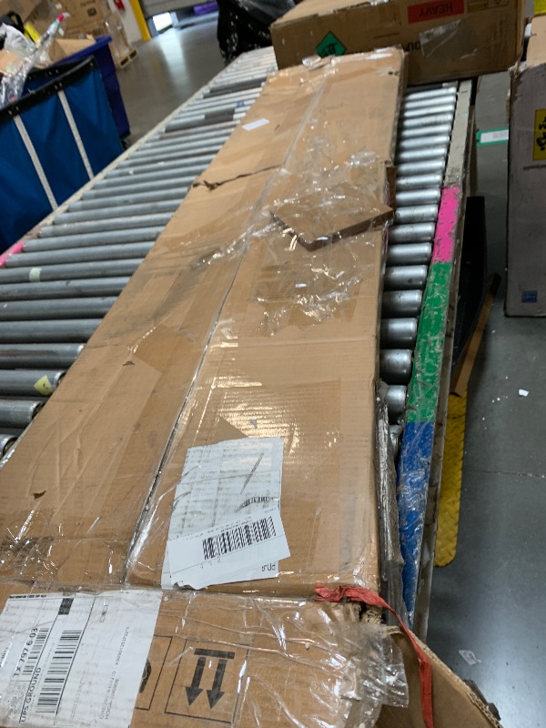 Photo 1 of ** VERY USED** NO RETURNS** LITTLE TREE 63 Inches Long Console Table for Entryway, Sofa Table Behind Couch, Wooden Entry Table Foyer Hallway Table, Industrial Console Sofa Table for Living Room, Oak Color