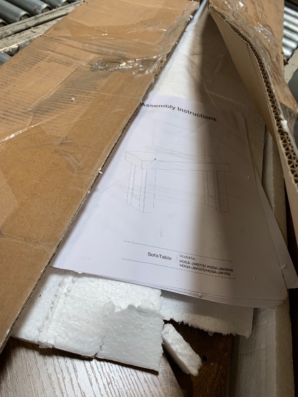 Photo 1 of ** VERY USED** NO RETURNS** LITTLE TREE 63 Inches Long Console Table for Entryway, Sofa Table Behind Couch, Wooden Entry Table Foyer Hallway Table, Industrial Console Sofa Table for Living Room, Oak Color