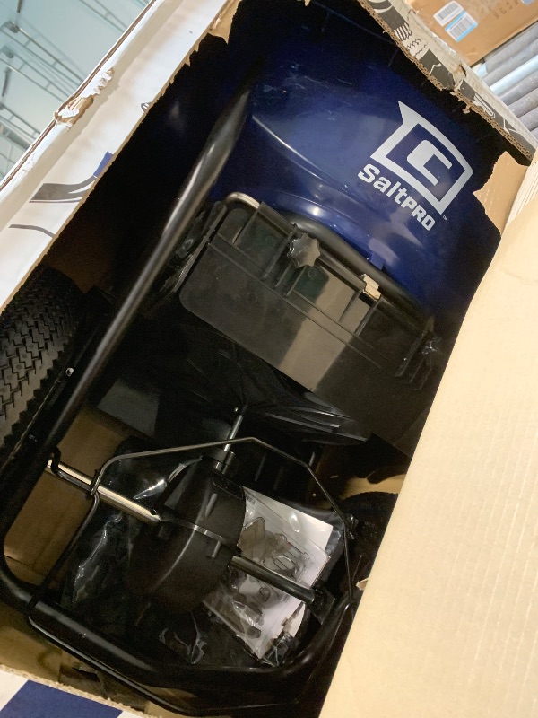 View 3 of *UPDATED 3/27/26* Chapin 88200A Spreader, Salt, Ice Melt, All Season, SaltPro, Walk Behind, Spiked Auger, Adjustable Baffles, 12" Tires, Coated Steel Frame, Enclosed Gears, Weather-Resistant, Rain Cover, 80Lbs