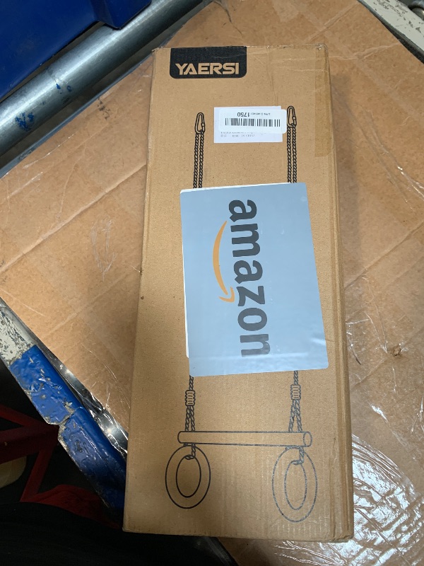 Photo 1 of ****POSSIBLE MISSING PARTS, SELLING AS IS, FINAL SALE***YAERSI Children's Trapeze Swing Bar with Wooden Gym Rings,Trapeze Bar for Swing Set ?Water Drop?****POSSIBLE MISSING PARTS, SELLING AS IS, FINAL SALE***