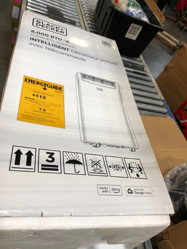 Photo 1 of (3/22/2026 ***FINAL SALE/NO RETURN, SOLD AS PARTS***) LACK+DECKER Smart Portable Air Conditioner, 12,000 BTU for Rooms up to 550 Sq. Ft., Smart Portable AC with Follow Me Remote and Window Kit, BPACT12WT, White