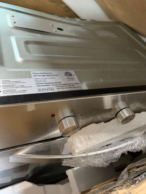 Photo 1 of ** ONLY PARTS ** NO RETURNS ** FINAL SALE**  Empava 24 Inch Natural Gas Single Wall Oven in Stainless Steel, 5 Cooking Modes, Convection and Rotisserie Function, 2.3 Cu.ft, 13600 Btu/h