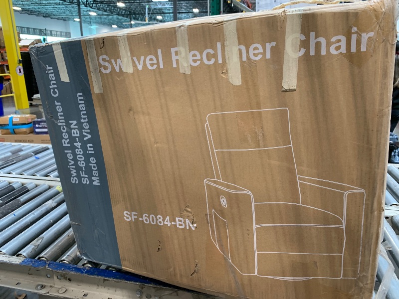 Photo 1 of ** VERY USED** Sweetcrispy Recliner Chair, 360 Swivel Rocker Chair for Adults, Glider Rocker Recliners, Nursery Chairs for Living Room, High Back, Upholstered Deep Seat, Classical Brown