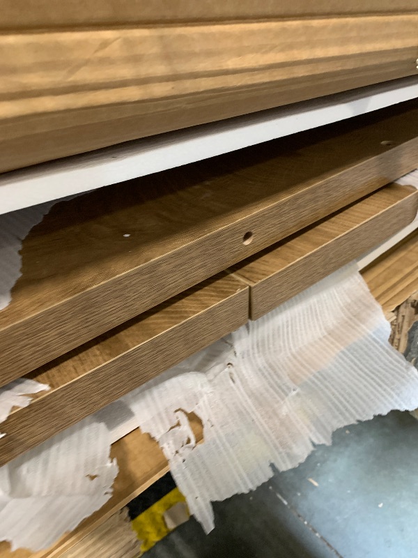 Photo 1 of ** VERY USED** NO RETURNS** FINAL SALE**  LITTLE TREE 78-Inch L-Shaped Executive Desk, Modern Desk with Drawers & File Cabinet, Large Walnut Office Workstation with Storage Shelves for Home Office