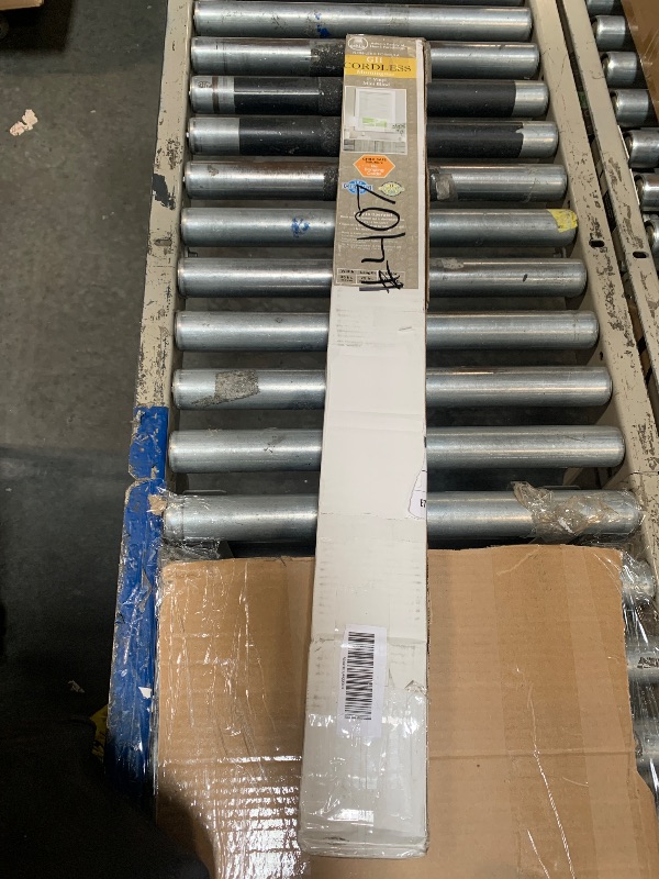 Photo 1 of **MINOR DAMAGE/check clerk comments**
Cordless Light Filtering Mini Blind - 35 Inch Width, 72 Inch Length, 1" Slat Size - Pearl White - Cordless GII Morningstar Horizontal Windows Blinds for Interior by Achim Home Decor