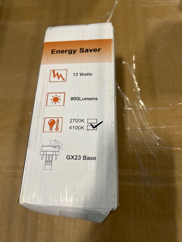 Photo 1 of (6 Pack) 13 Watt Single Tube 2 Pin GX23 Base,PL-13W GX23 4100K Compact Fluorescent Light Bulb, Replaces Philips PLS13W41, Sylvania CF13DS/841/ECO